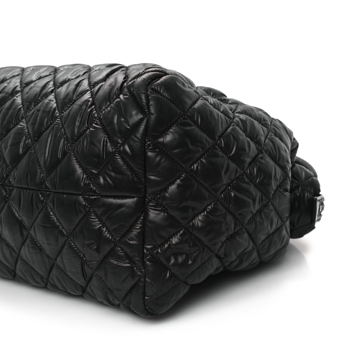 Nylon Quilted Large Coco Cocoon Tote Black