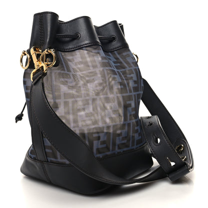Fendi Mesh Vitello Grace F is Fendi FF 1974 Grande Mon Tresor Bucket Bag Azzurro Black Ebano 3 of 12