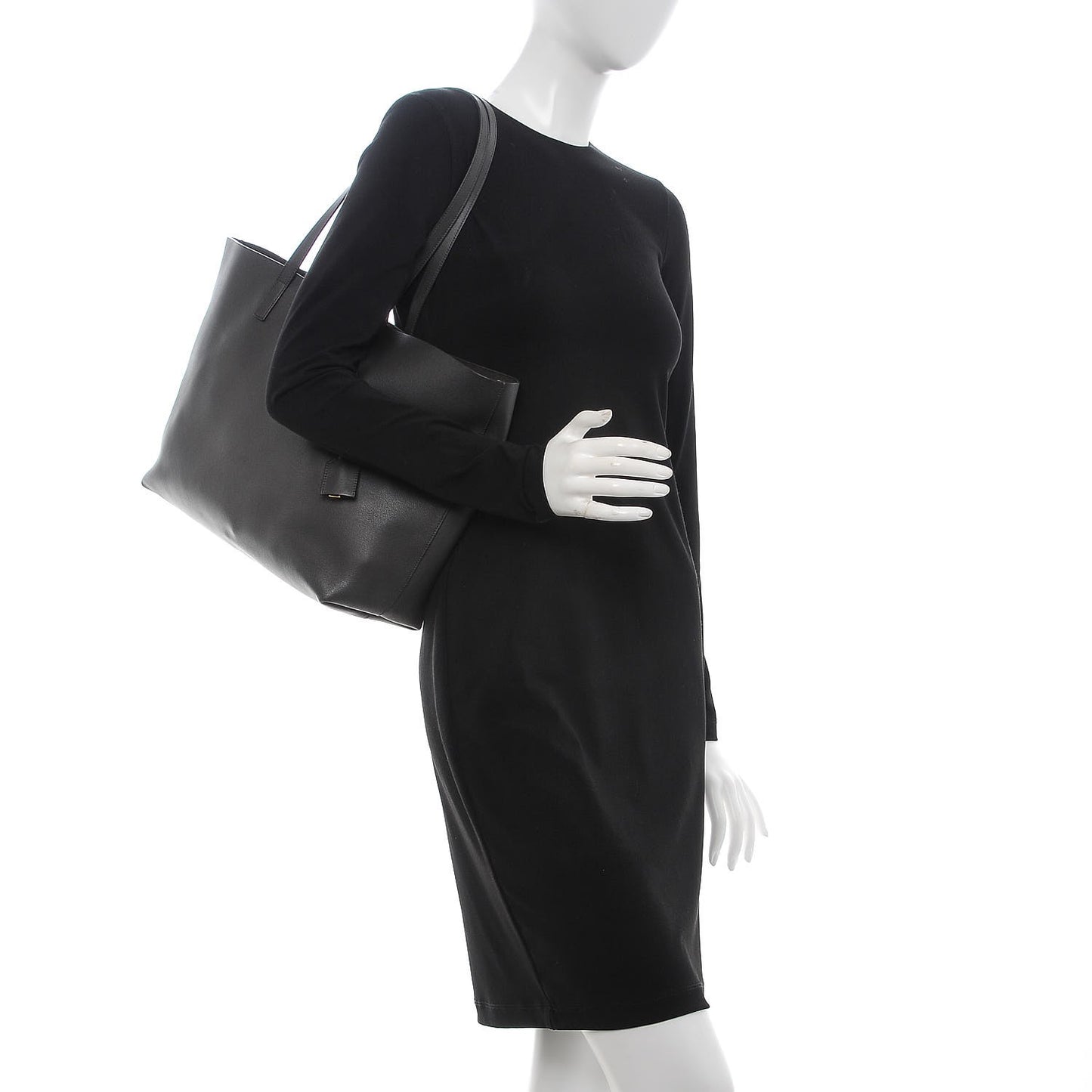 Calfskin Large Shopping Tote Dark Grey