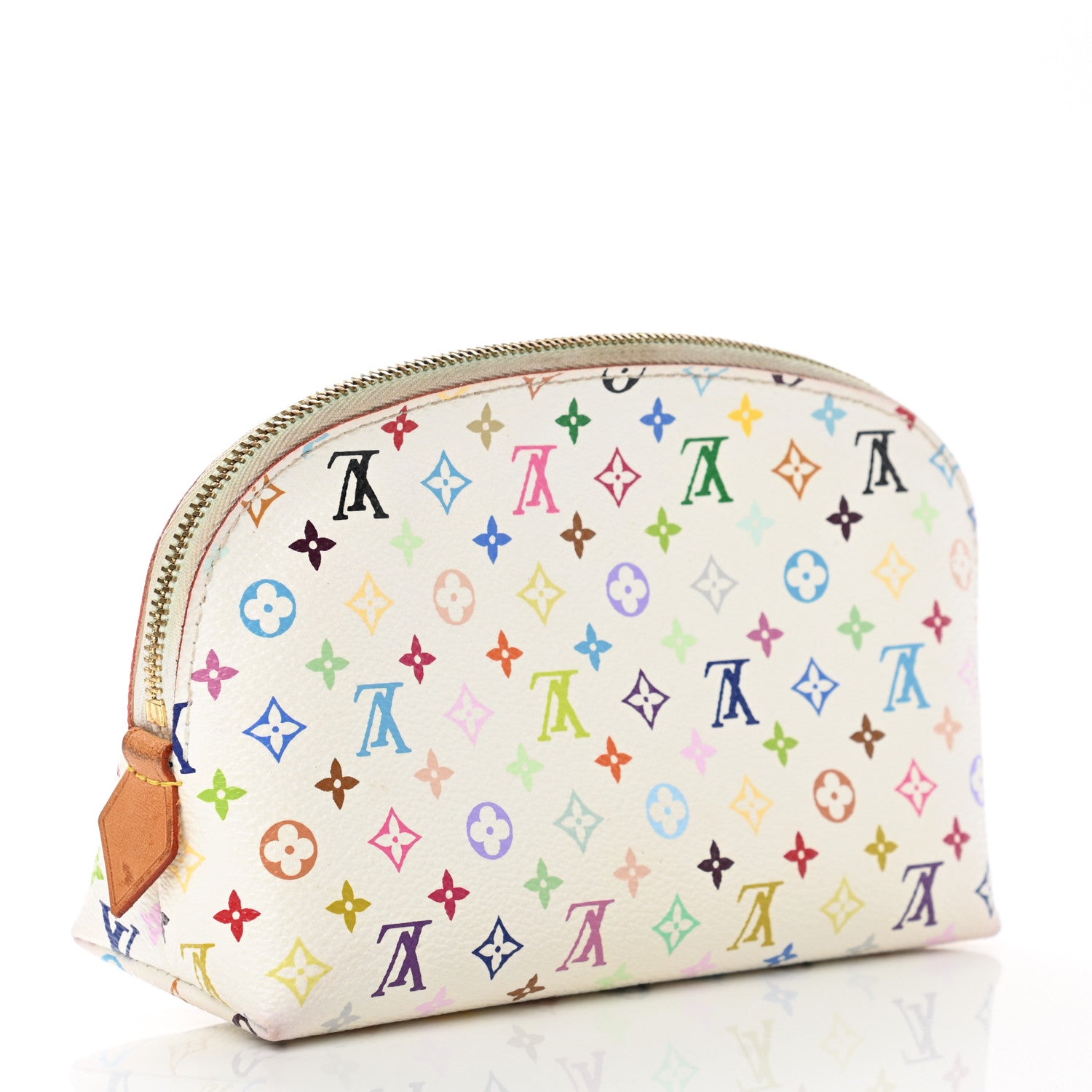 Louis Vuitton Monogram Multicolor Cosmetic Pouch White Litchi 3 of 8