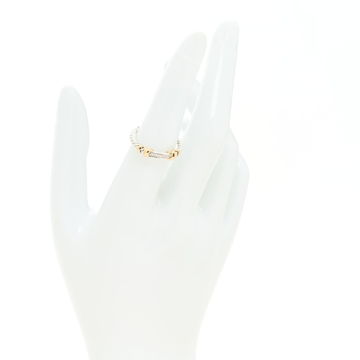 Sterling Silver 18K Yellow Gold Diamond Petite Helena Wrap Ring 53 6.25
