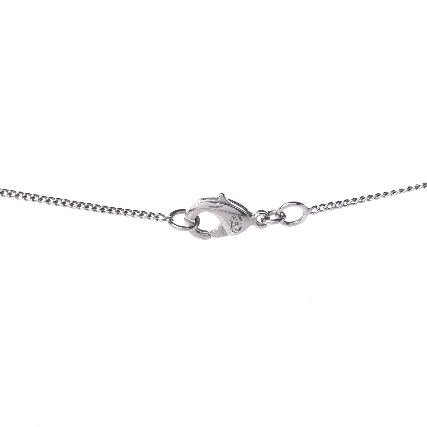 Baguette Crystal CC Necklace Silver