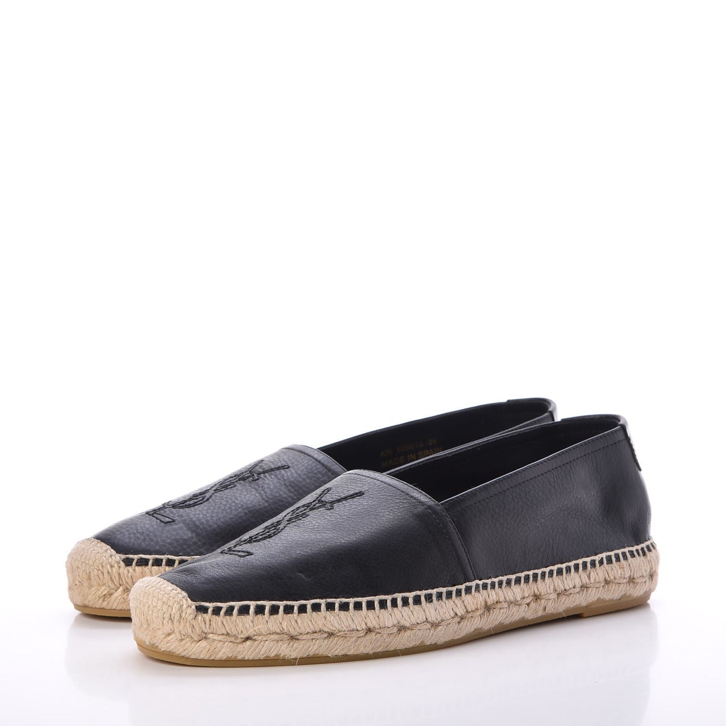 Lambskin Monogram Espadrilles 39 Black