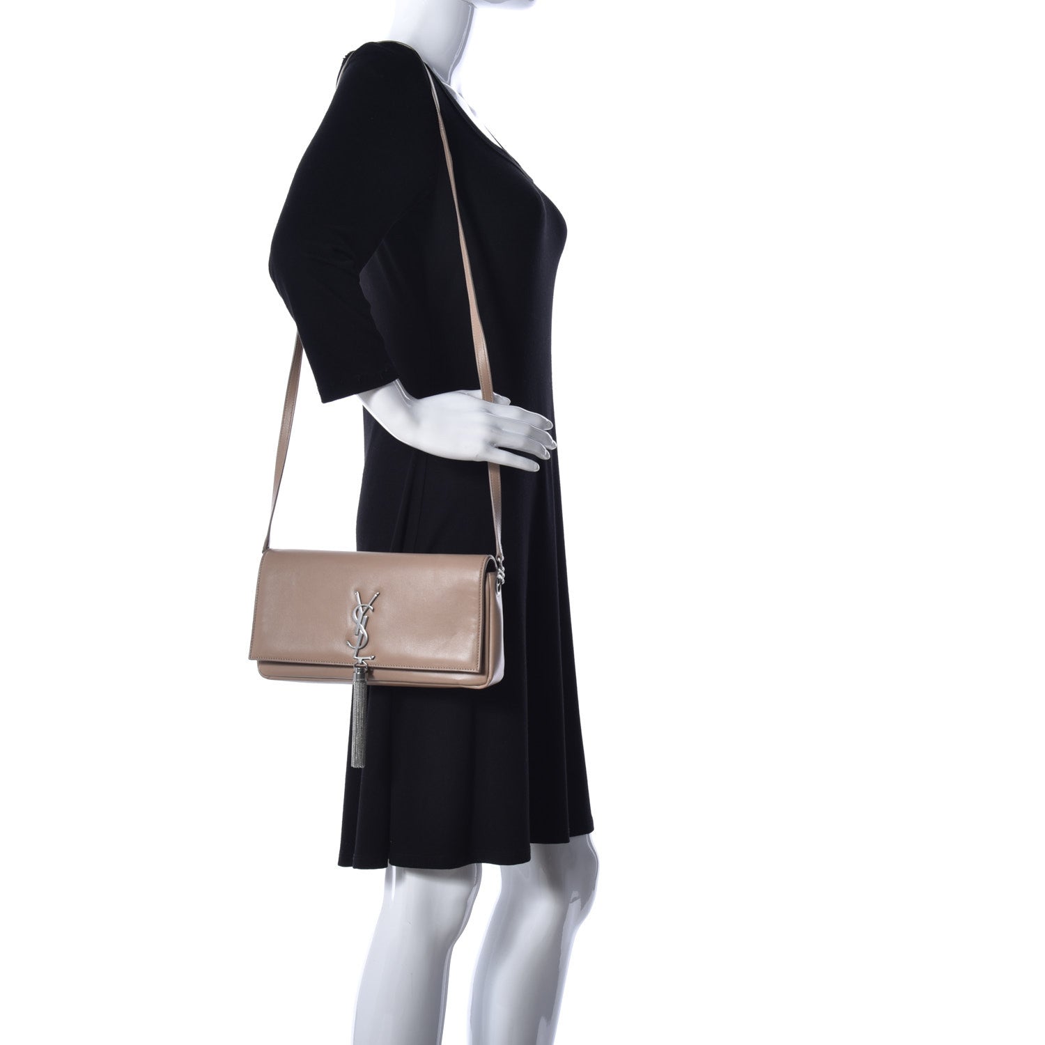 Saint Laurent Lambskin Monogram Tassel Kate 99 Gold Sand 2 of 15