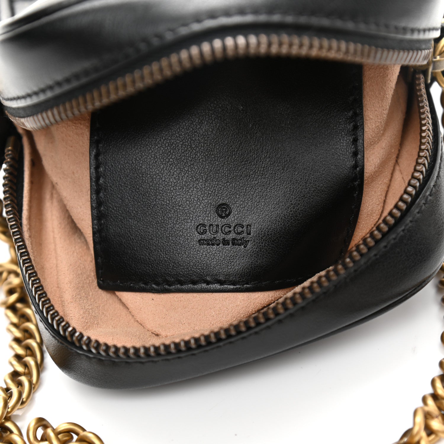 Gucci Calfskin Matelasse Mini GG Marmont Crossbody Bag Black 6 of 10