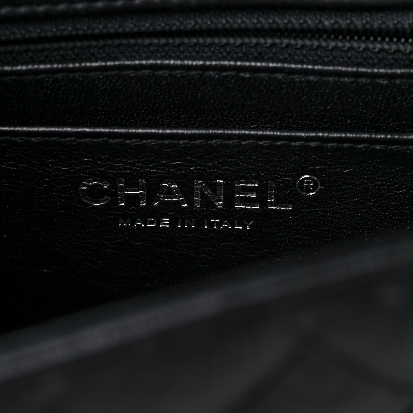Crumpled Calfskin Quilted Mini Square Flap So Black