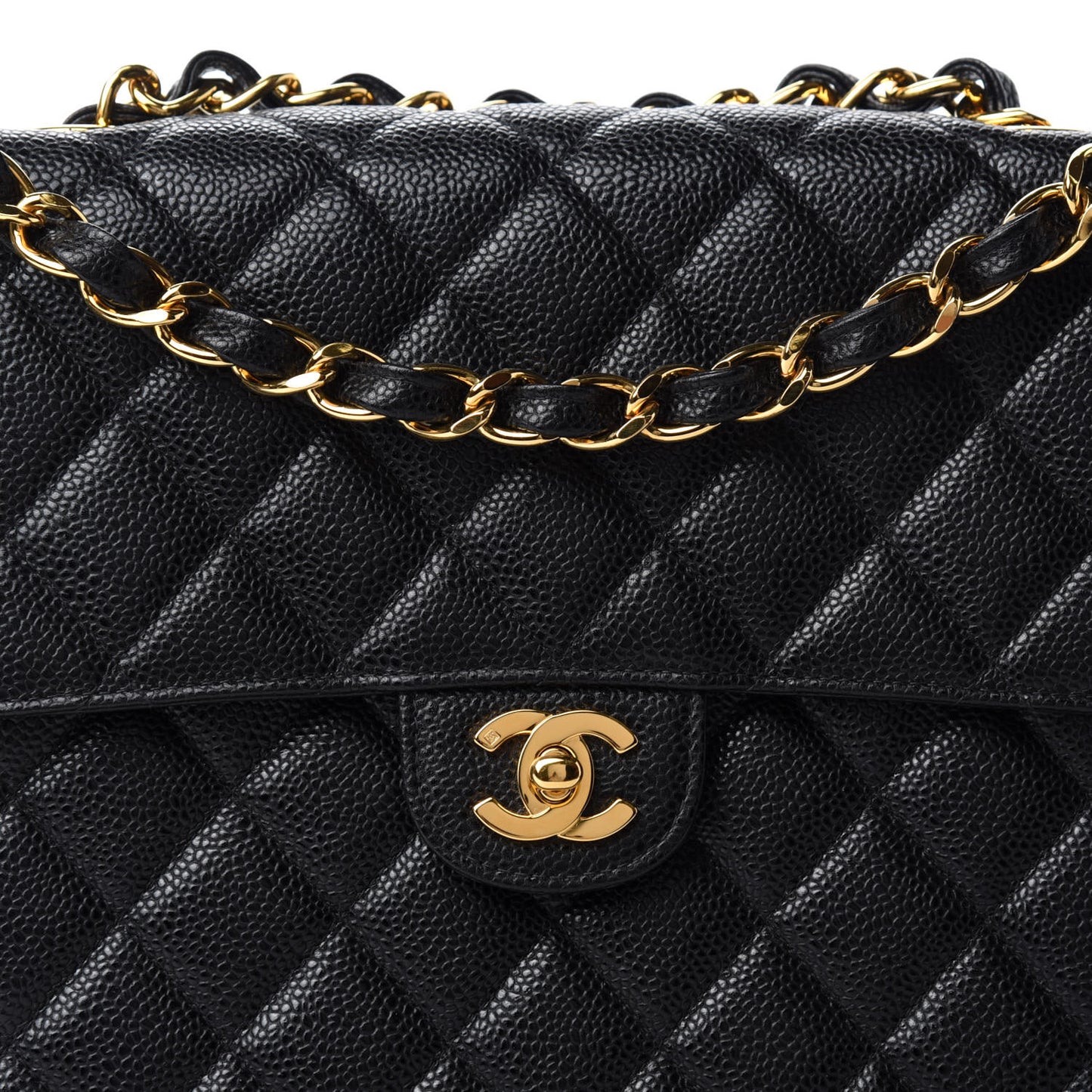 Caviar Quilted Jumbo Single Flap Black