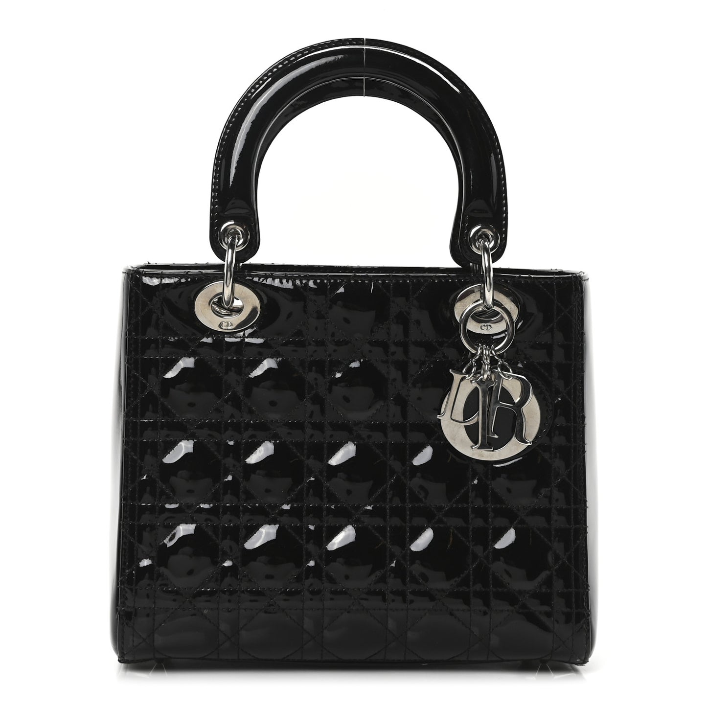 Patent Cannage Medium Lady Dior Black