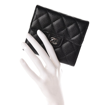 Chanel Caviar Quilted Compact Flap Wallet Black 2 of 9