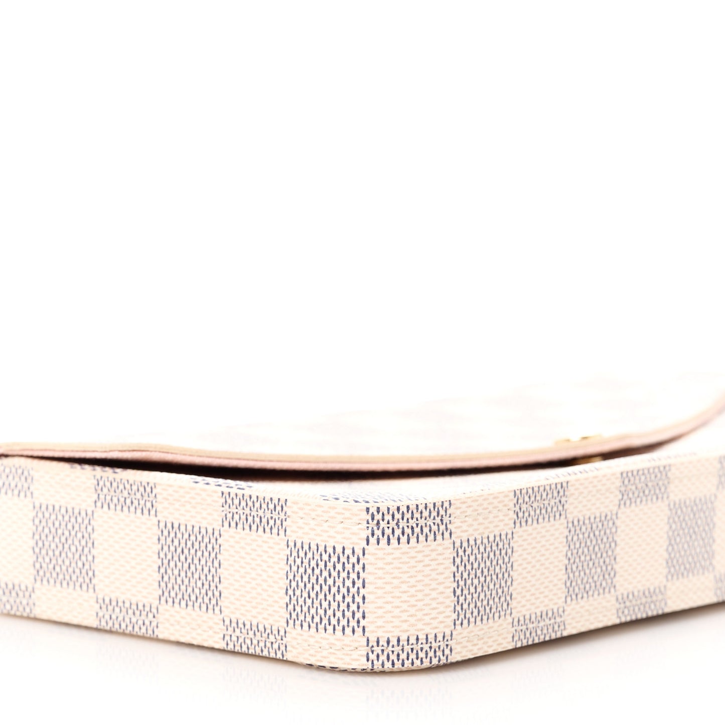 Damier Azur Pochette Felicie Chain Wallet Rose Ballerine