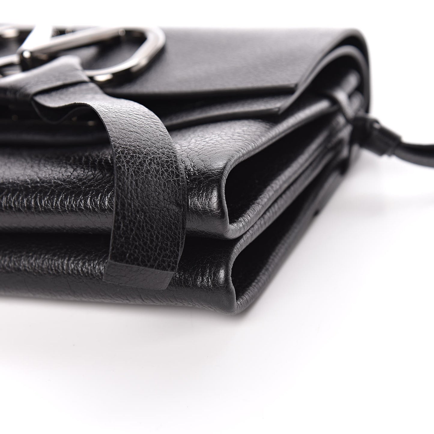 Smooth Calfskin Small VRing Crossbody Bag Black
