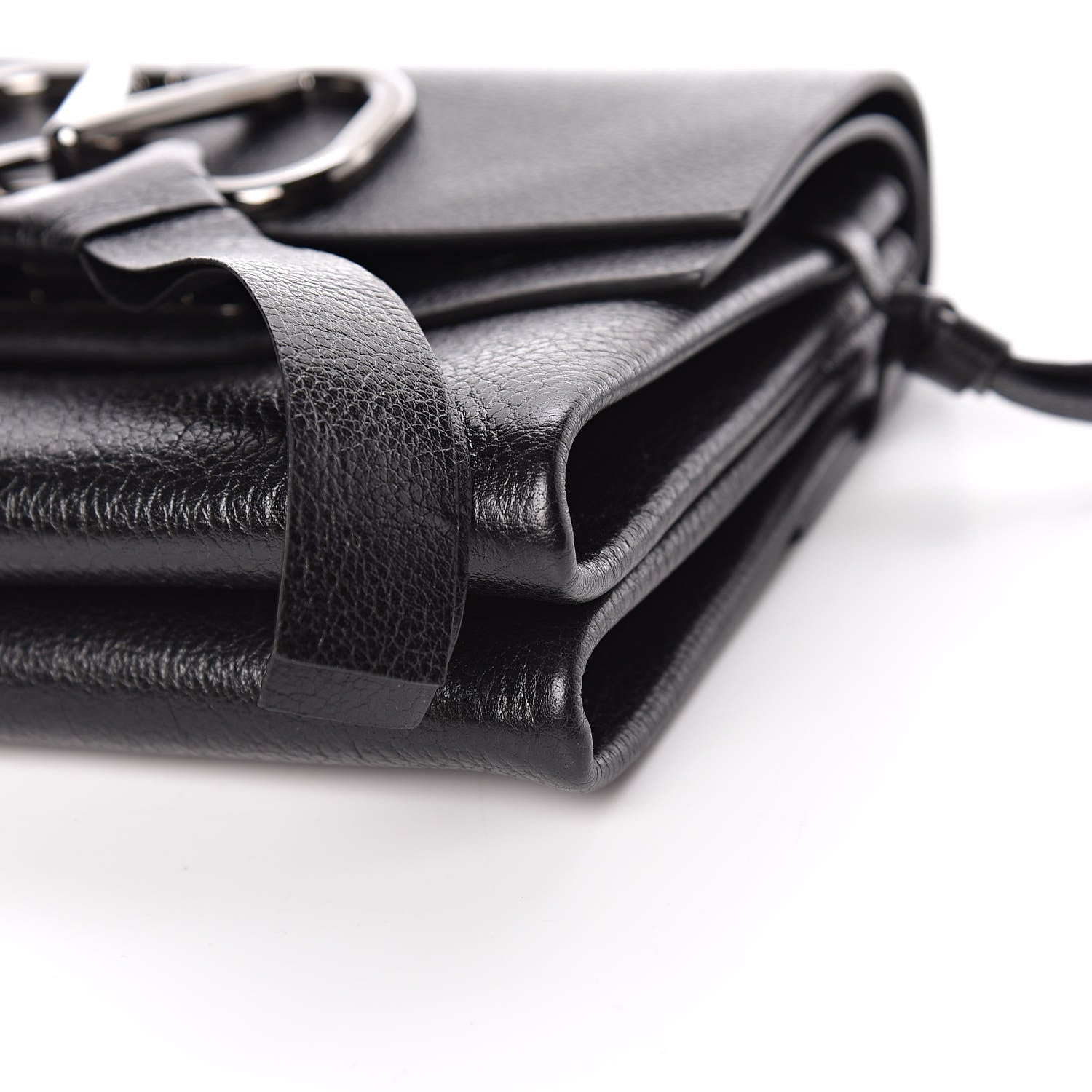 Valentino Garavani Smooth Calfskin Small VRing Crossbody Bag Black 9 of 10