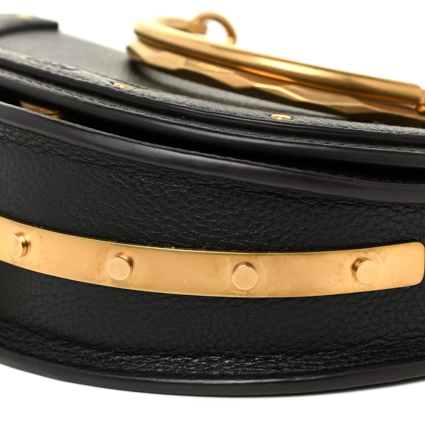 Calfskin Small Nile Bracelet Minaudiere Bag Black