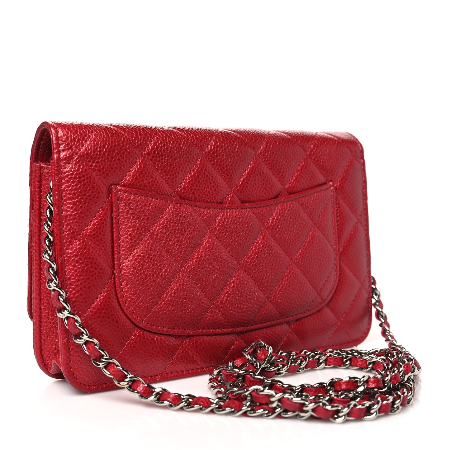 Caviar Quilted Wallet On Chain WOC Red