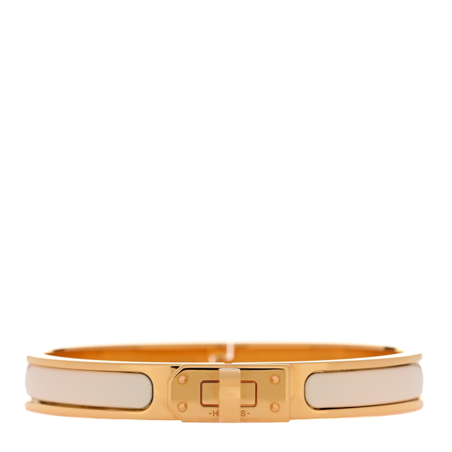 Hermes Enamel Mini Clic Kelly Bracelet PM Creme 1 of 5