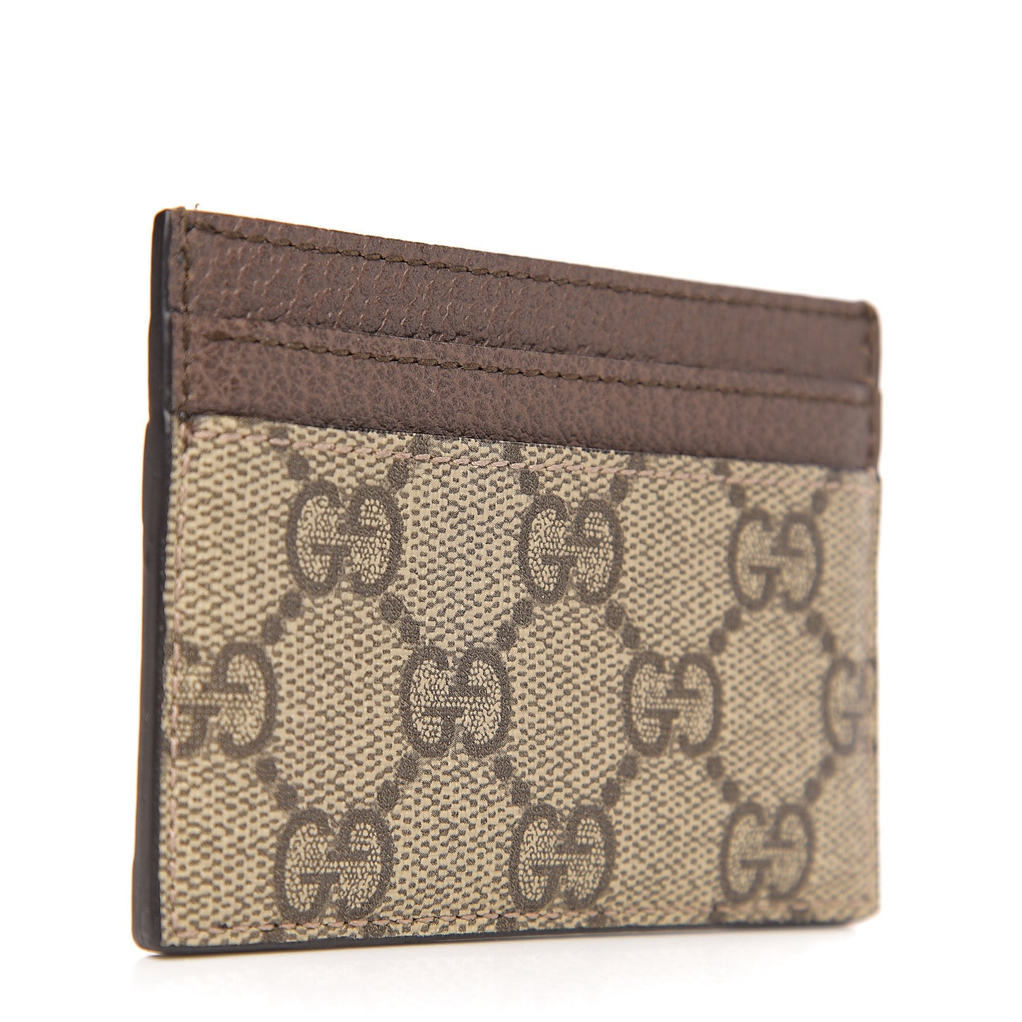 GG Supreme Monogram Ophidia Card Holder Brown