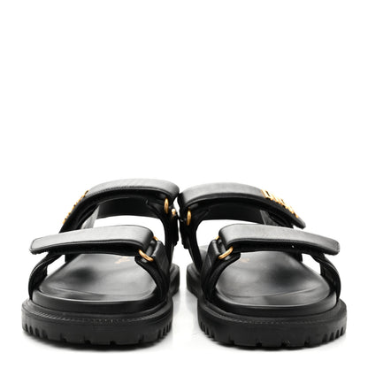 Christian Dior Lambskin Dioract 10mm Sandals 36.5 Black 3 of 10