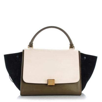 Celine Velluto Calfskin Suede Medium Tri-Color Trapeze 1 of 8