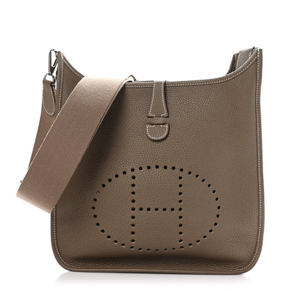 Hermes Taurillon Clemence Evelyne III PM Etoupe 1 of 9