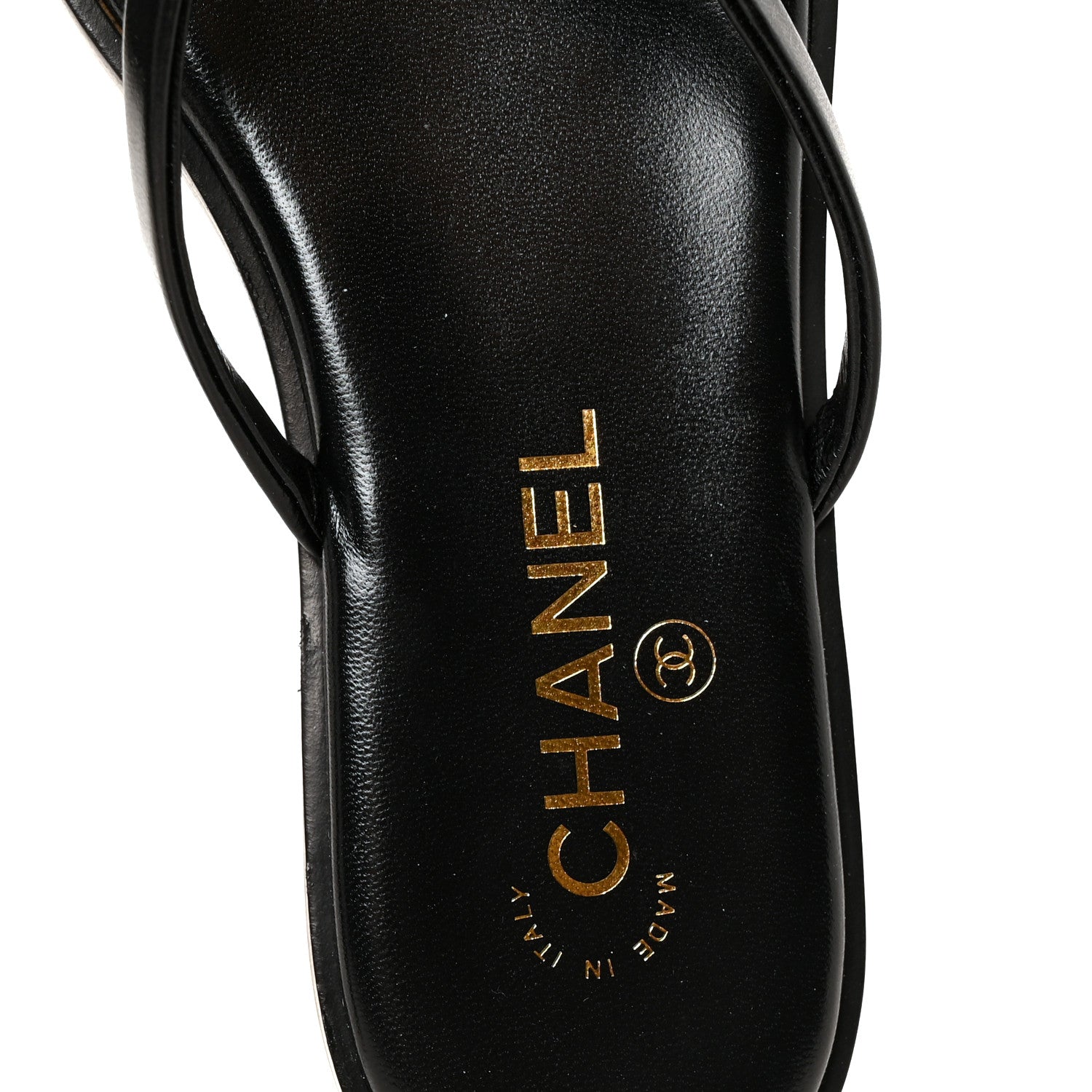 Chanel Goatskin CC Times Square Thong Sandals 38 Black 7 of 10