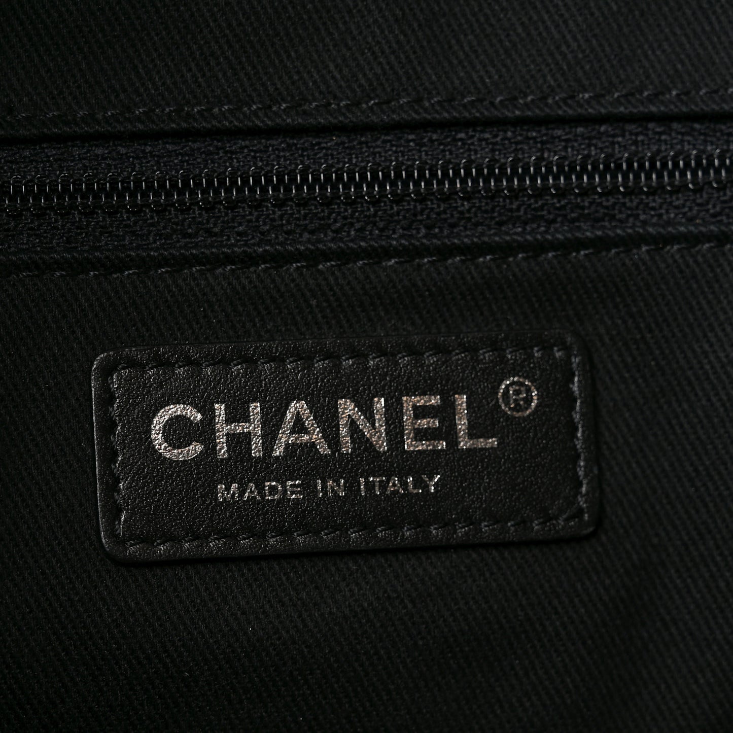 Calfskin Large Coco Eyelets Shopping Tote Black