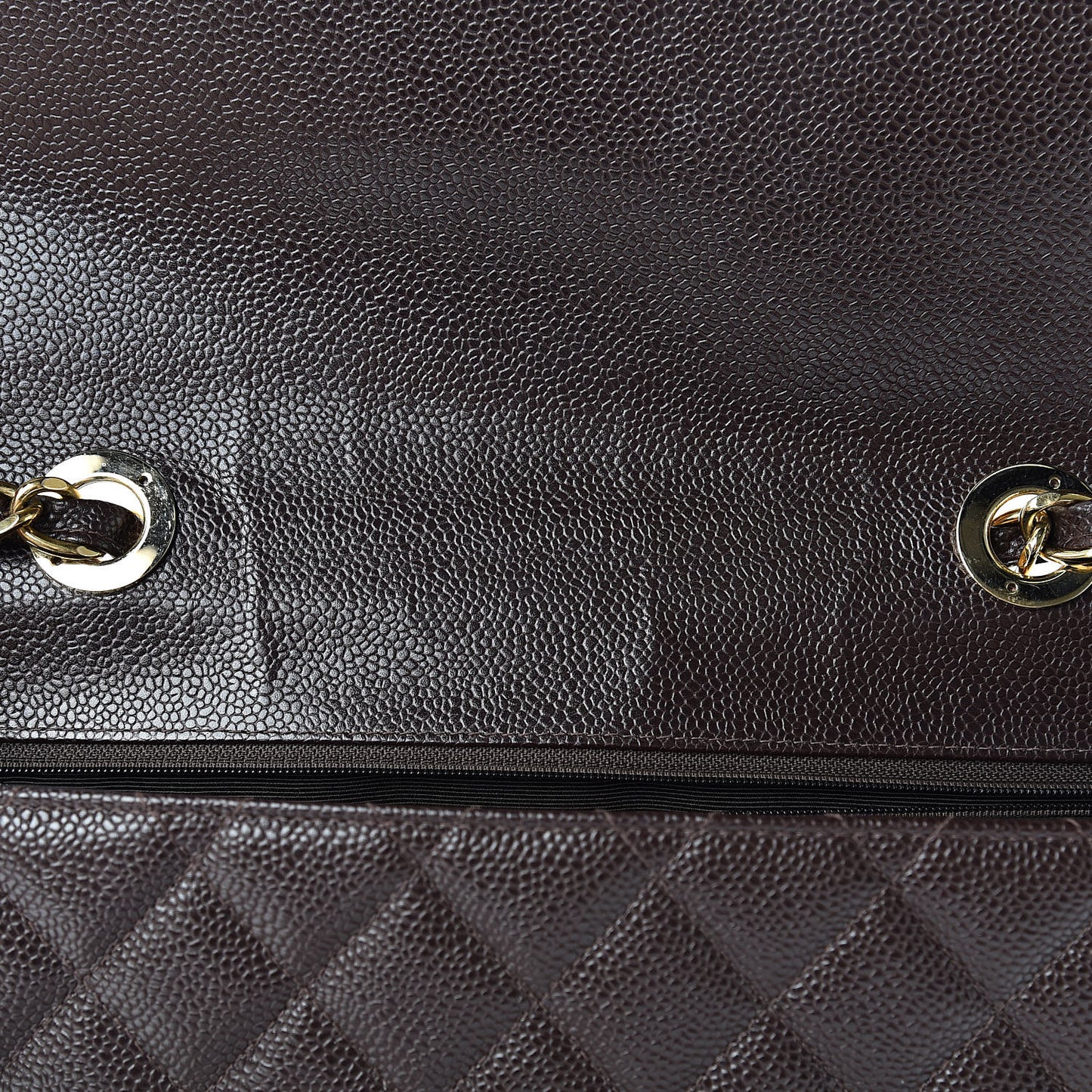 Caviar Quilted Jumbo Single Flap Brown