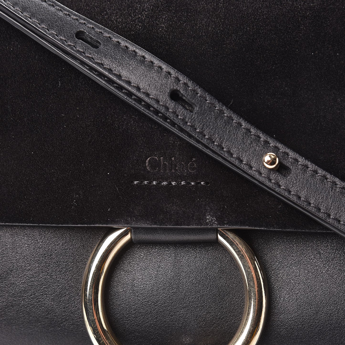 Suede Calfskin Small Faye Shoulder Bag Black