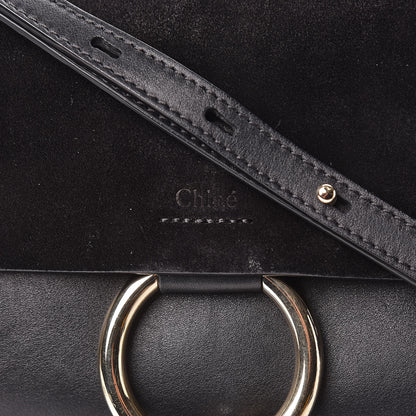 Chloe Suede Calfskin Small Faye Shoulder Bag Black 11 of 11
