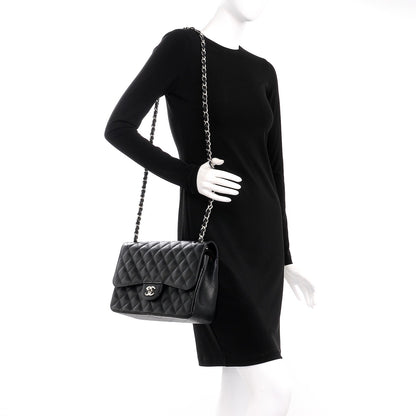 Chanel Caviar Quilted Jumbo Double Flap Black 2 of 12