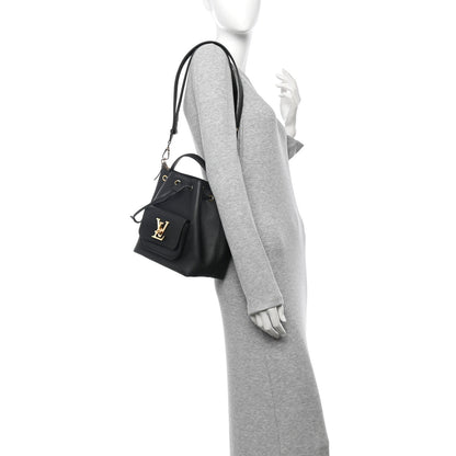 Louis Vuitton Calfskin Lockme Bucket MM Black 2 of 9