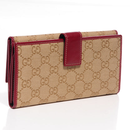 Gucci Monogram Lizard GG Trophy Continental Wallet Red 2 of 9