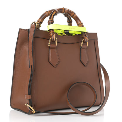 Gucci Wonka Grain Calfskin Small Diana Tote Bag Cuir Yellow Fluo 4 of 10