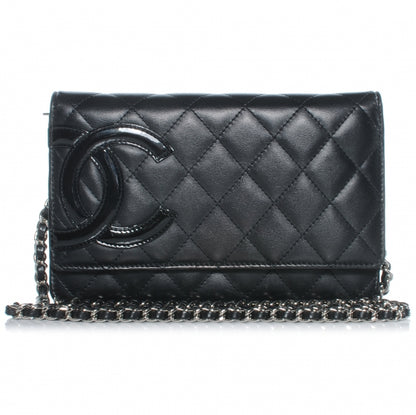 Chanel Calfskin Quilted Cambon Wallet On Chain WOC Black 1 of 8