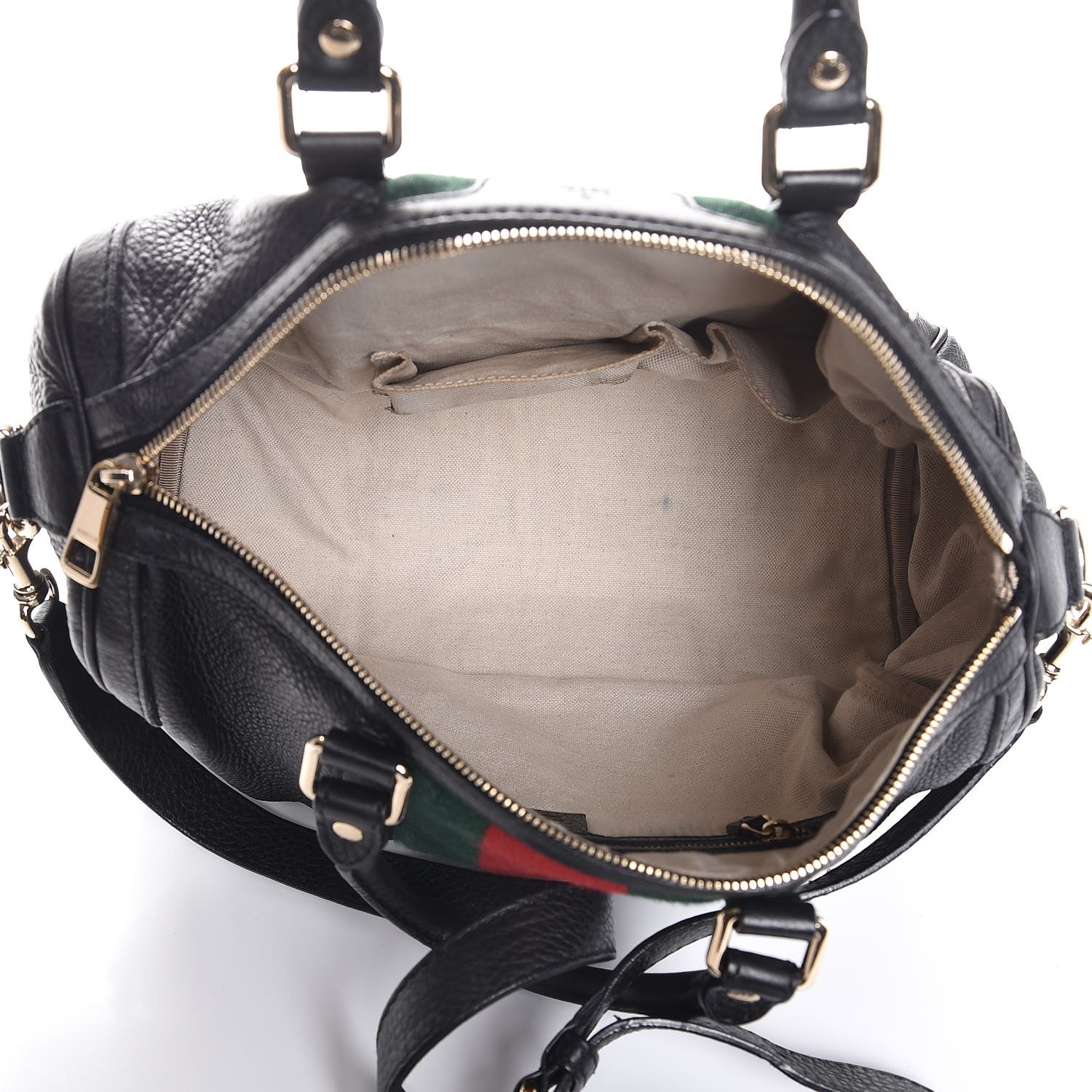 Gucci Calfskin Vintage Web Medium Boston Black 5 of 15
