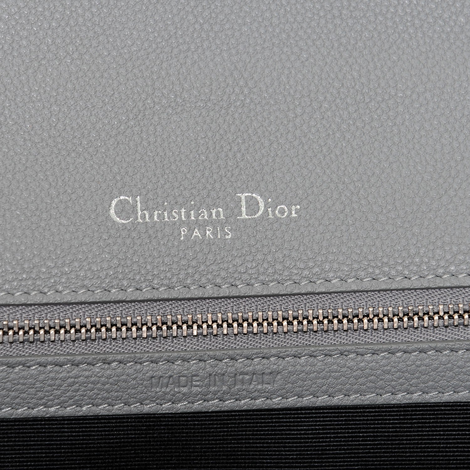Christian Dior Grained Calfskin Large Diorama Flap Bag Grey 192138
