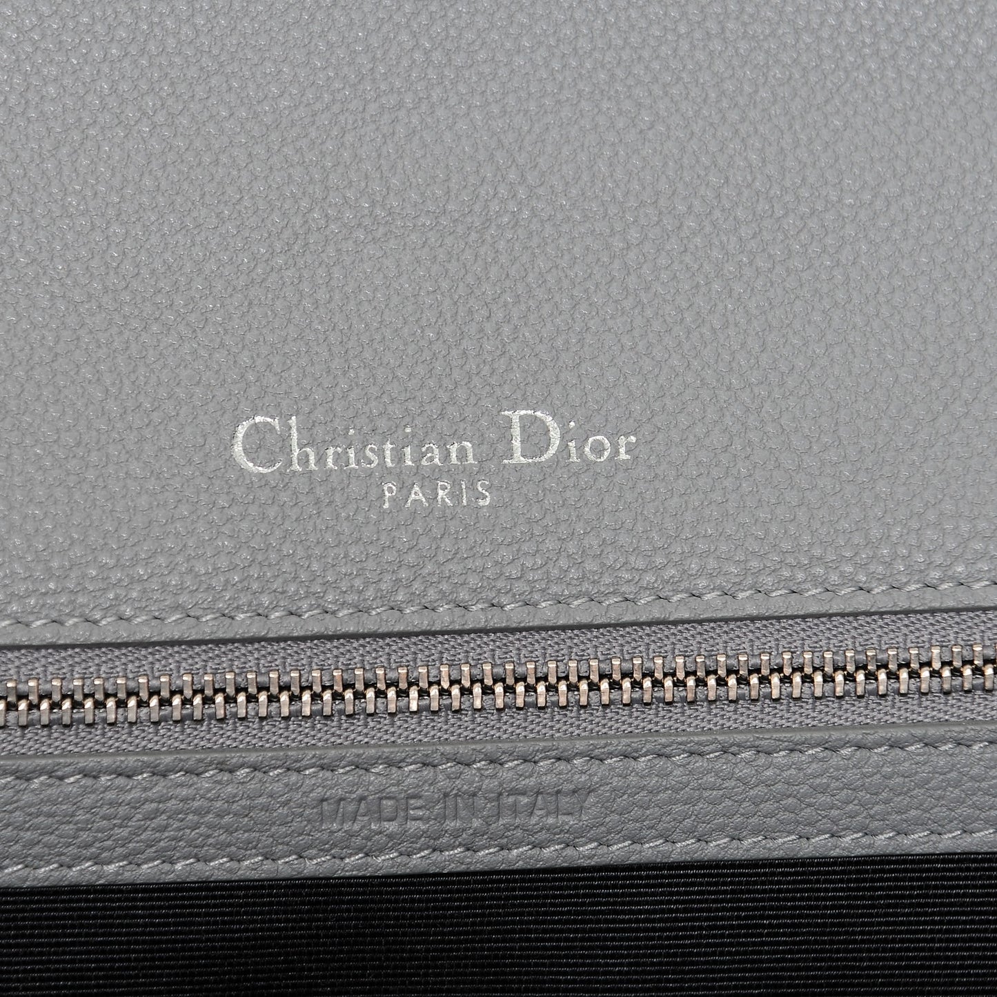 Grained Calfskin Large Diorama Flap Bag Grey