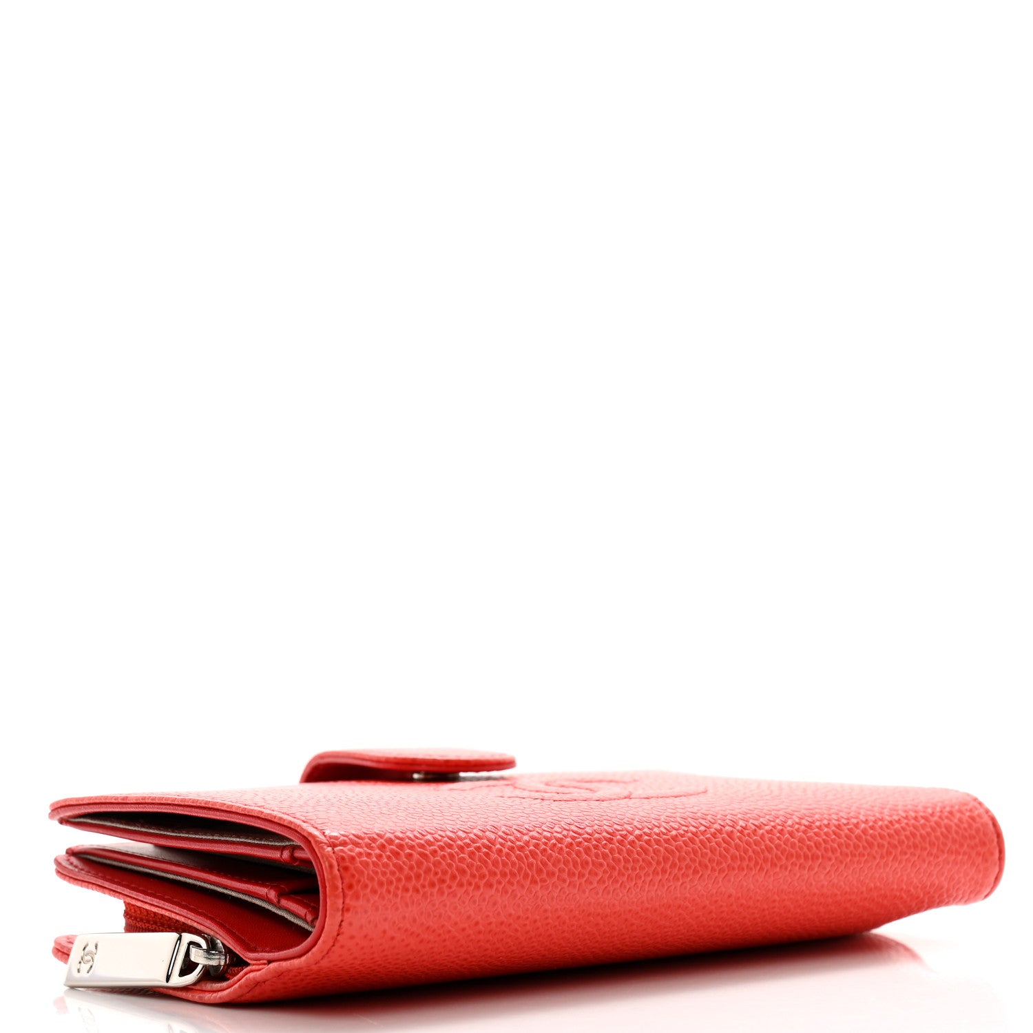 Chanel Caviar Timeless CC Zipped Pocket Wallet Red 4 of 10