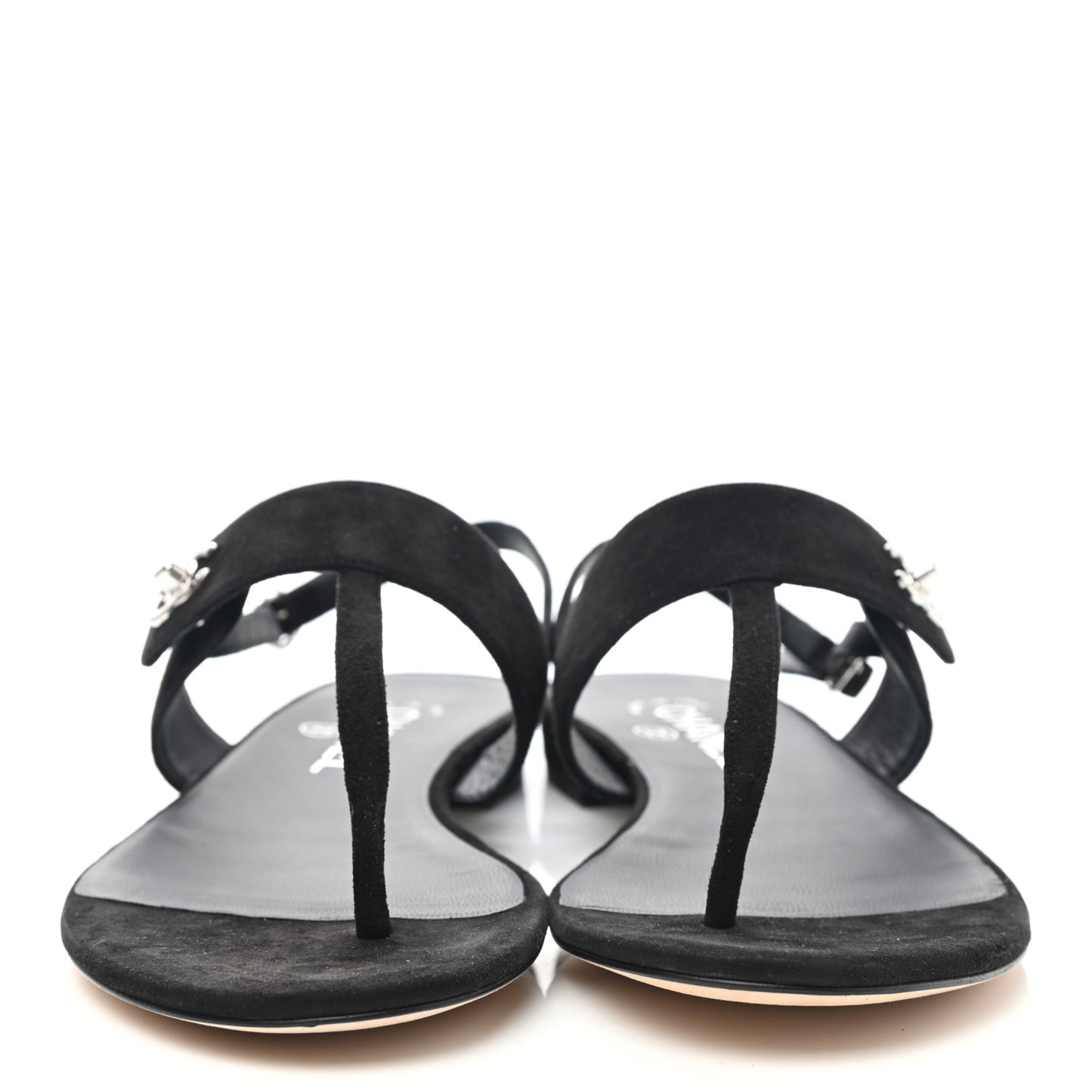Suede CC Thong Sandals 38 Black