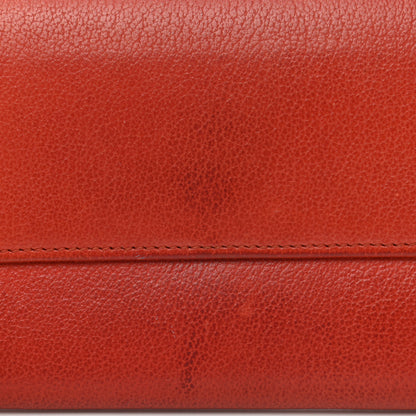 Chanel Goatskin Camellia Embossed Flap Wallet Red 14 of 15
