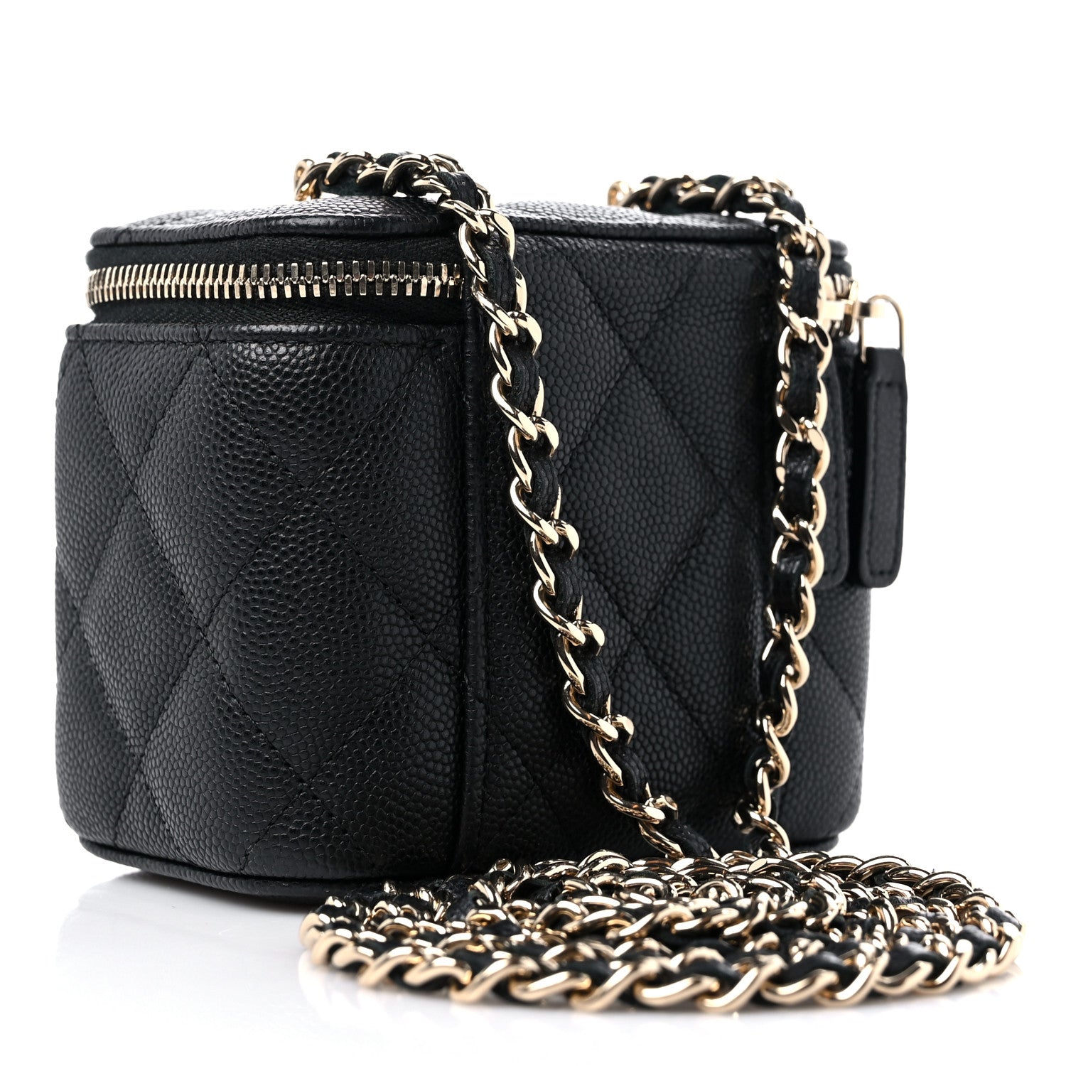 Chanel Caviar Quilted Mini Vanity Case With Chain Black 3 of 9