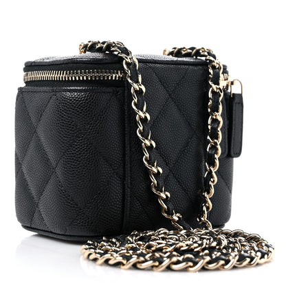 Chanel Caviar Quilted Mini Vanity Case With Chain Black 3 of 9