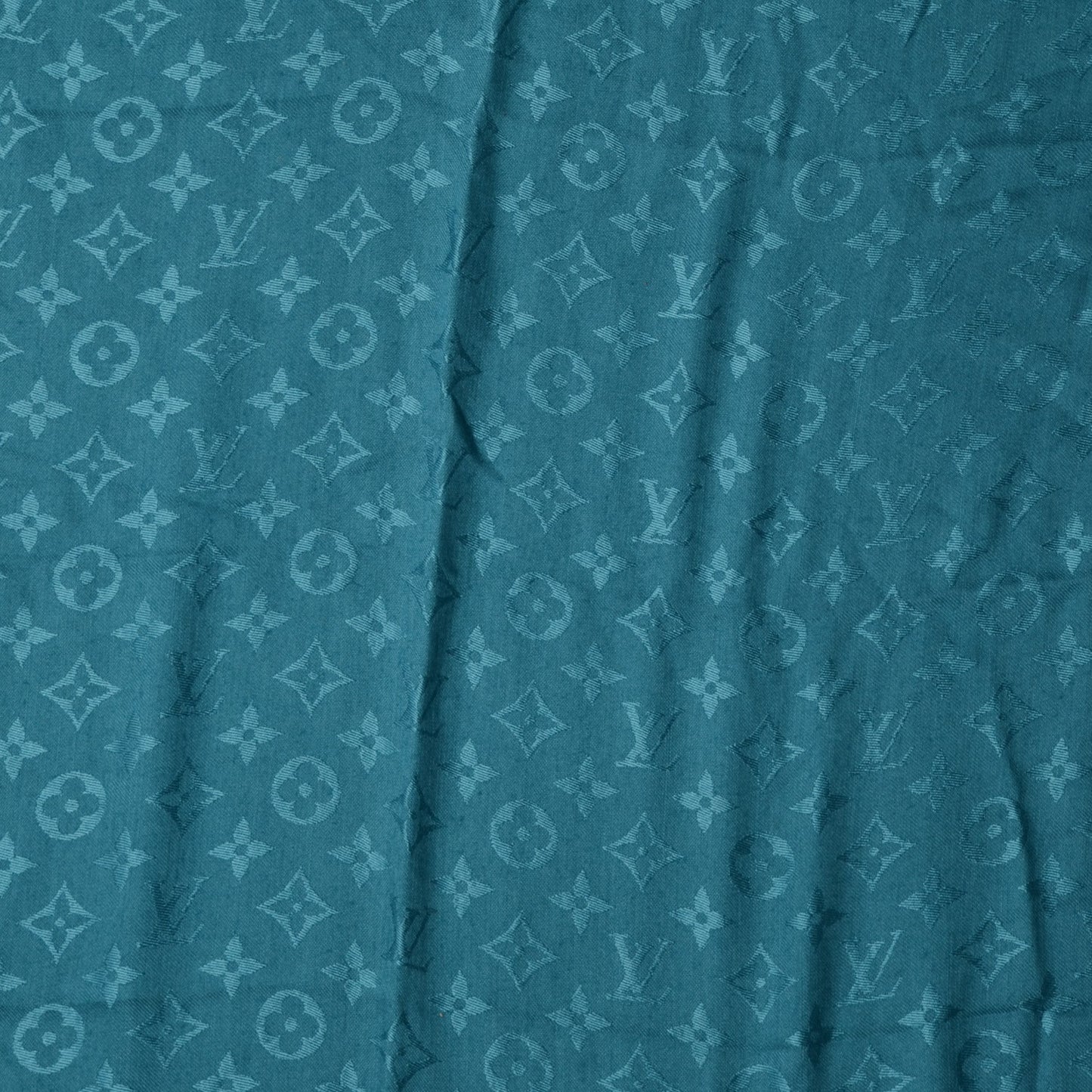 Monogram Silk Wool Shawl Turquoise