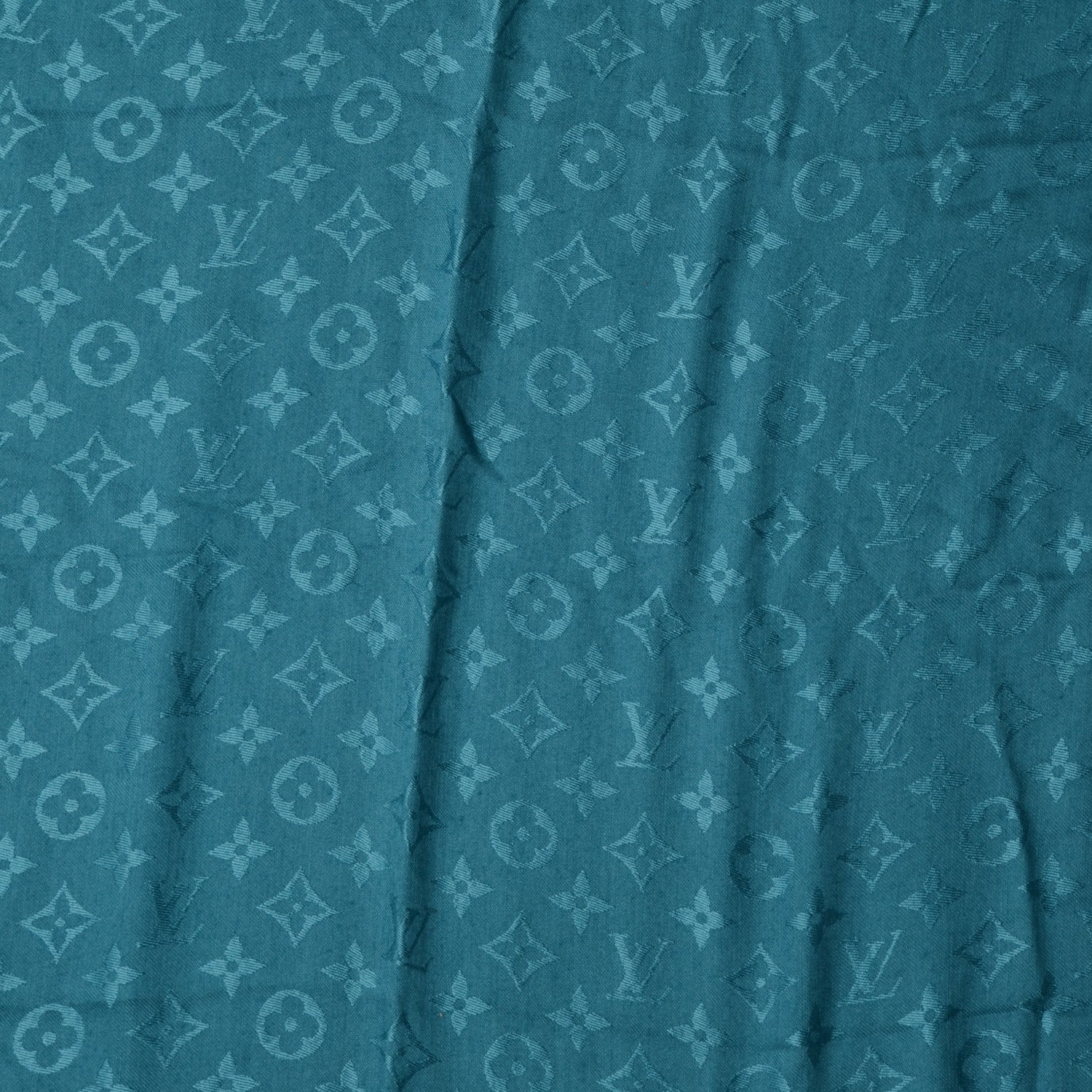 Louis Vuitton Monogram Silk Wool Shawl Turquoise 1 of 6