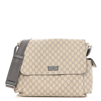 Gucci GG Plus Monogram Messenger Diaper Bag Ecru Grigio 3 of 13
