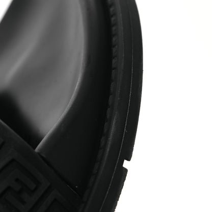 Fendi X VERSACE Rubber Logo Slide Sandals 38 Black 10 of 15