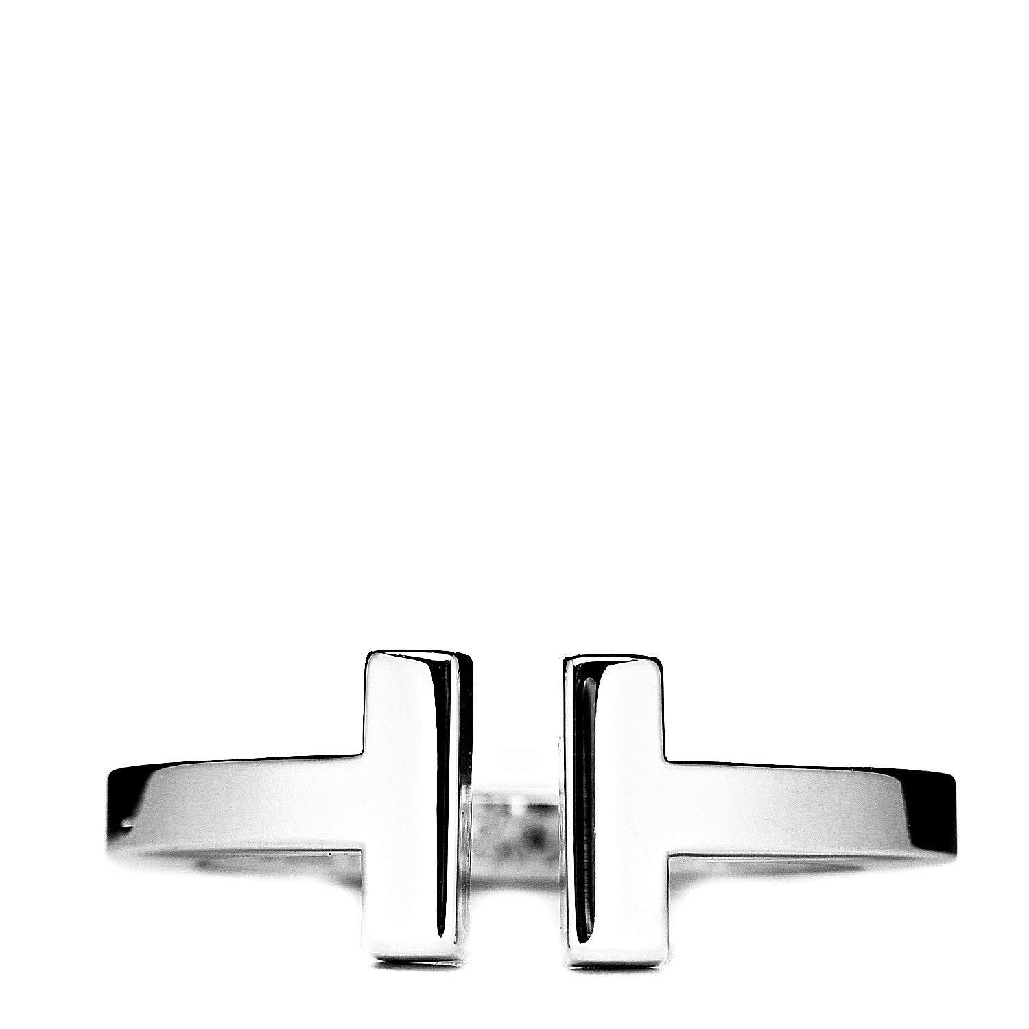 Tiffany Sterling Silver T Square Ring 52 6 1 of 3