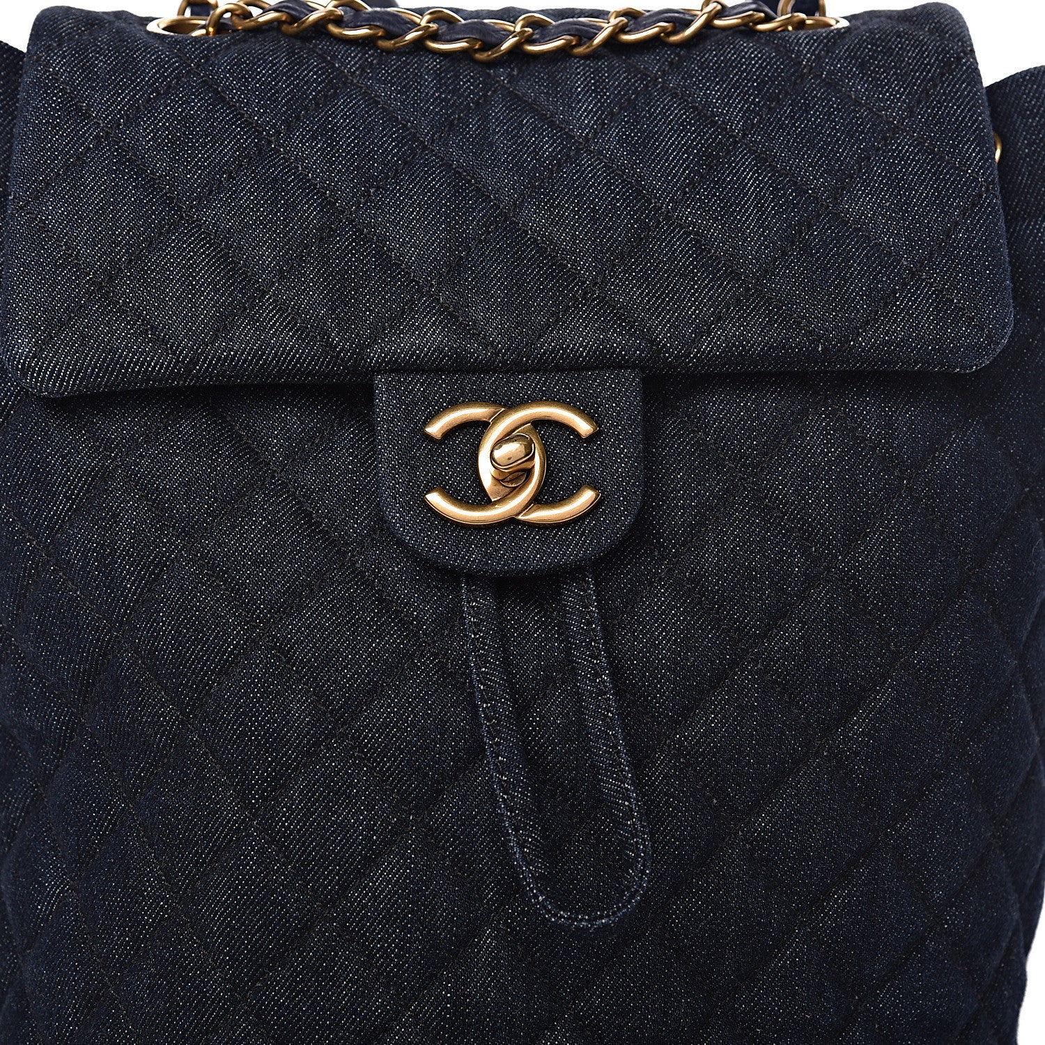 Chanel Washed Denim Quilted Small Urban Spirit Backpack Dark Blue 10 of 10