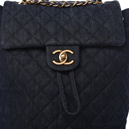 Chanel Washed Denim Quilted Small Urban Spirit Backpack Dark Blue 10 of 10