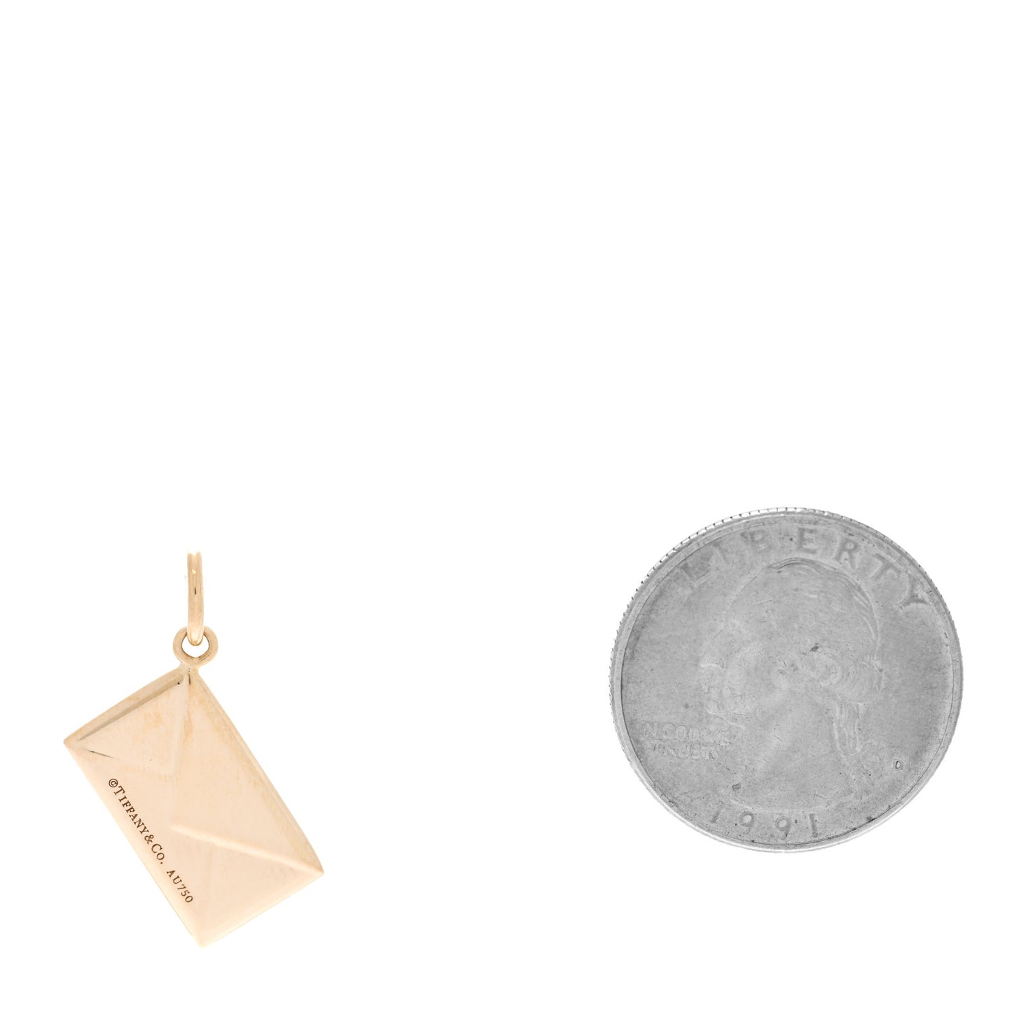 18K Yellow Gold Diamond Envelope Charm