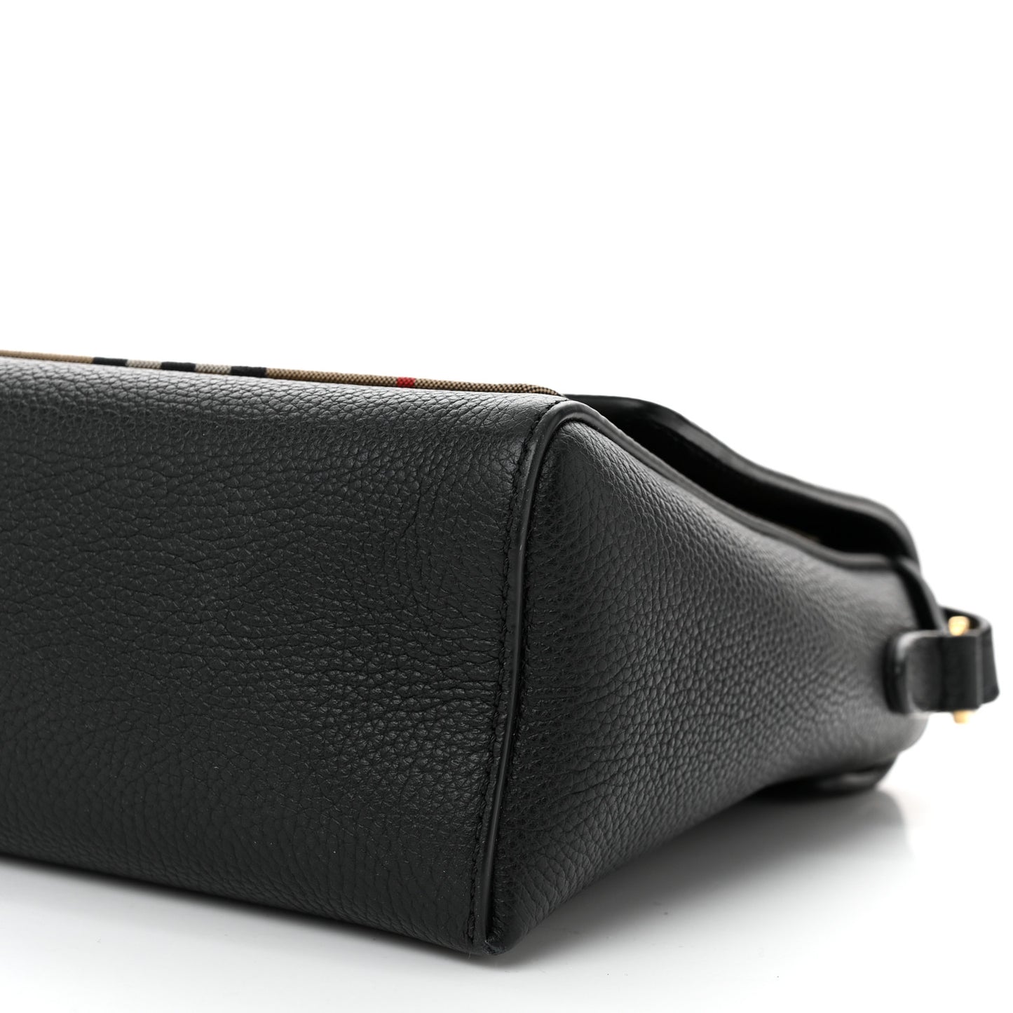 Coated Canvas Calfskin Vintage Check Medium Note Crossbody Bag Black